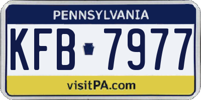 PA license plate KFB7977