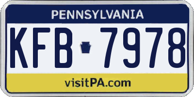 PA license plate KFB7978
