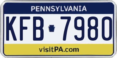 PA license plate KFB7980
