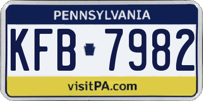 PA license plate KFB7982