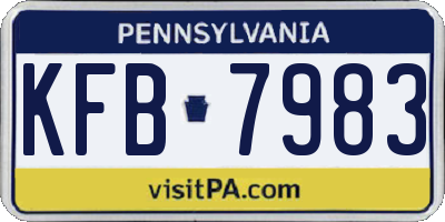 PA license plate KFB7983