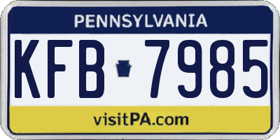 PA license plate KFB7985