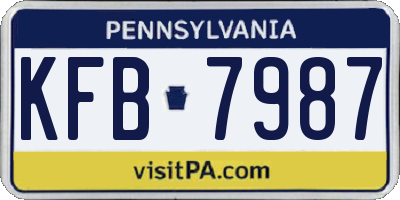 PA license plate KFB7987