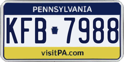 PA license plate KFB7988