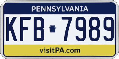 PA license plate KFB7989