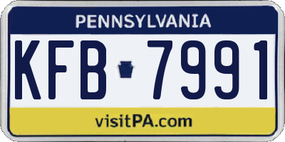 PA license plate KFB7991