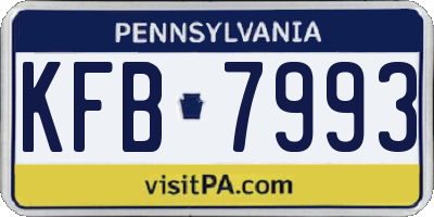PA license plate KFB7993