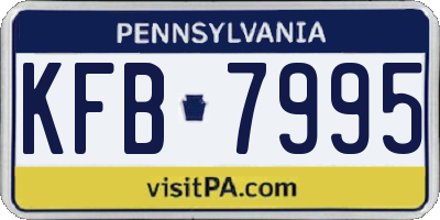 PA license plate KFB7995