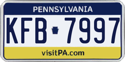 PA license plate KFB7997