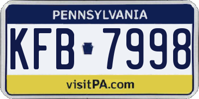 PA license plate KFB7998