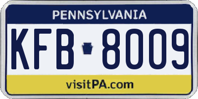 PA license plate KFB8009