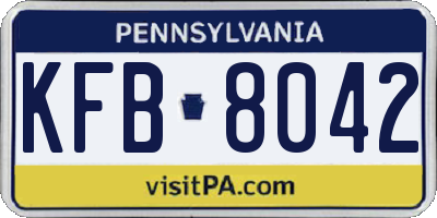 PA license plate KFB8042