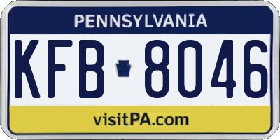 PA license plate KFB8046