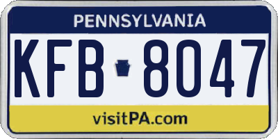 PA license plate KFB8047