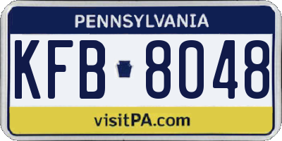 PA license plate KFB8048