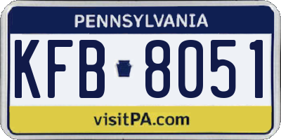 PA license plate KFB8051