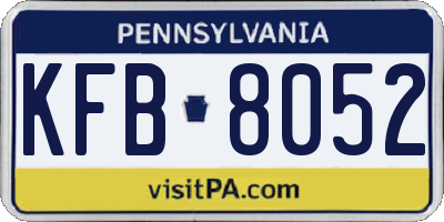 PA license plate KFB8052
