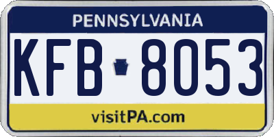 PA license plate KFB8053