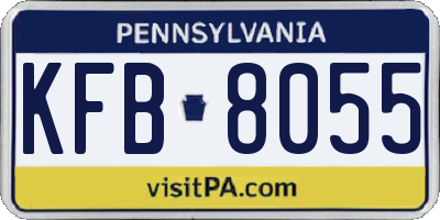 PA license plate KFB8055