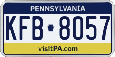 PA license plate KFB8057