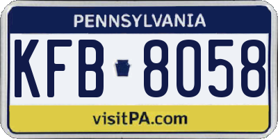 PA license plate KFB8058