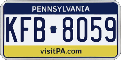 PA license plate KFB8059