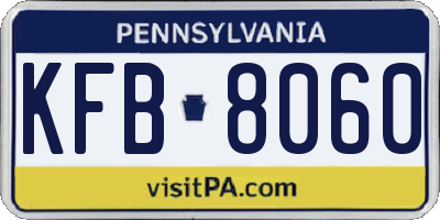 PA license plate KFB8060