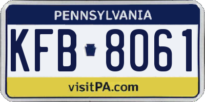 PA license plate KFB8061
