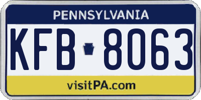 PA license plate KFB8063