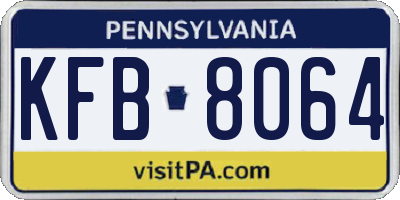 PA license plate KFB8064