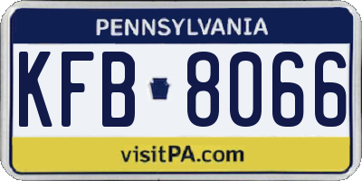 PA license plate KFB8066