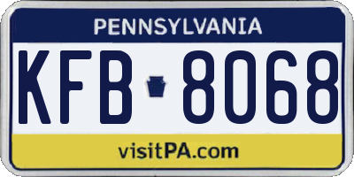 PA license plate KFB8068