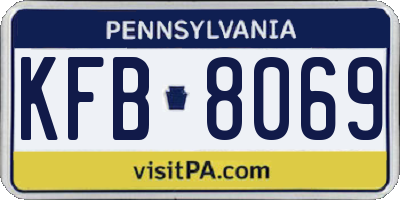 PA license plate KFB8069