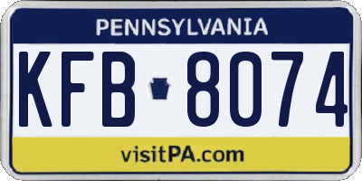 PA license plate KFB8074