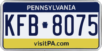 PA license plate KFB8075