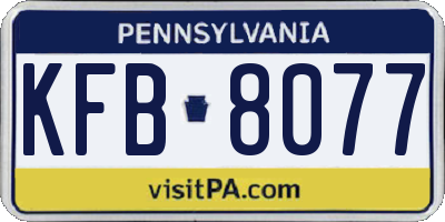 PA license plate KFB8077