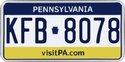 PA license plate KFB8078