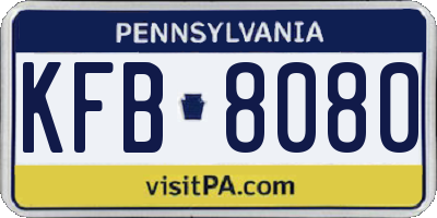 PA license plate KFB8080