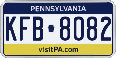 PA license plate KFB8082