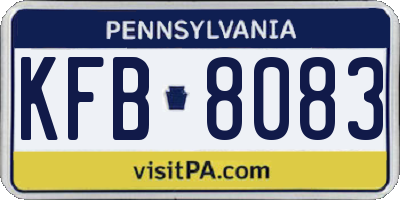 PA license plate KFB8083