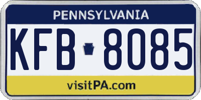 PA license plate KFB8085