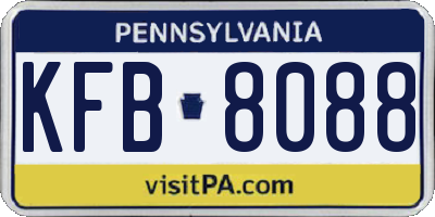 PA license plate KFB8088