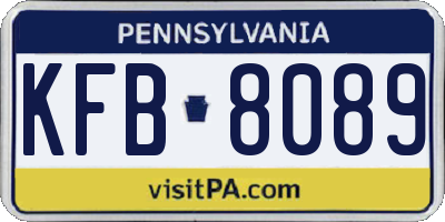 PA license plate KFB8089