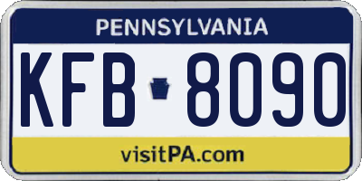 PA license plate KFB8090