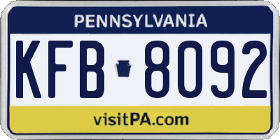 PA license plate KFB8092