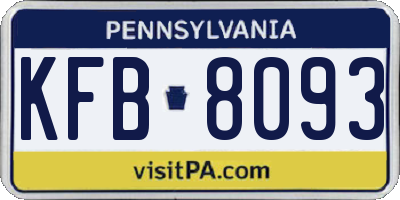 PA license plate KFB8093