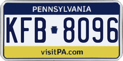 PA license plate KFB8096
