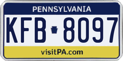 PA license plate KFB8097