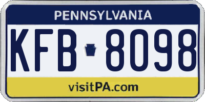 PA license plate KFB8098