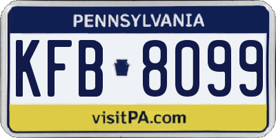 PA license plate KFB8099